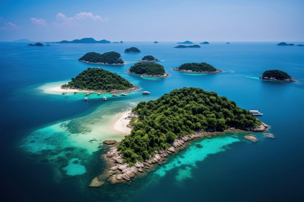 Thai islands view ocean outdoors nature.