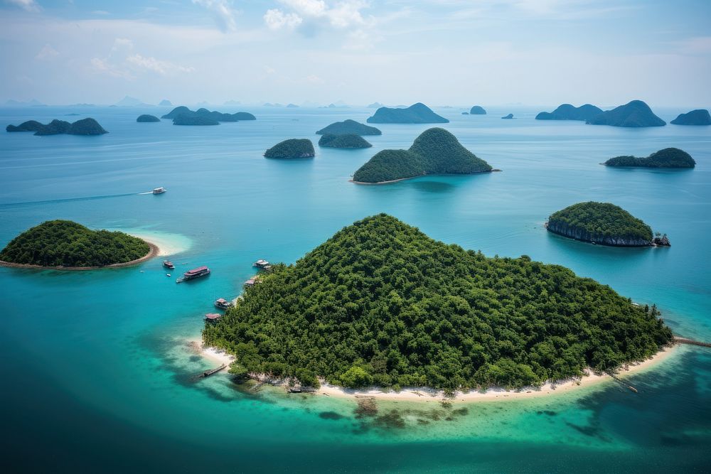 Thai islands view ocean outdoors nature.