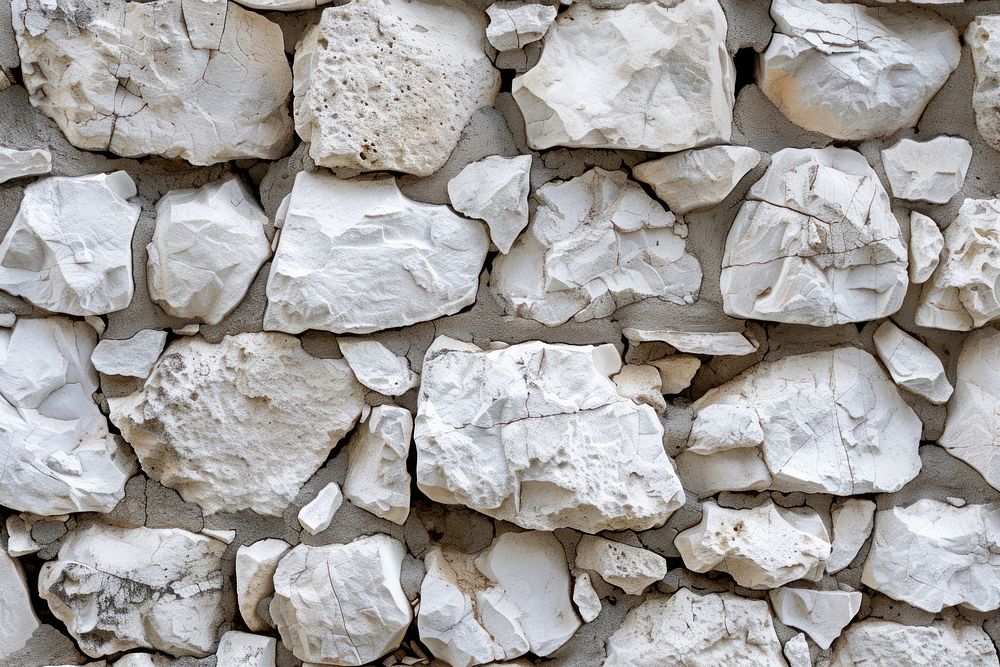 White rock wall texture backgrounds rubble architecture.