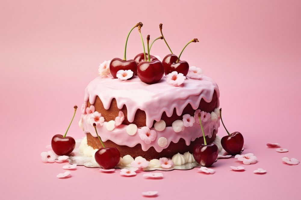 Cake birthday dessert cherry.