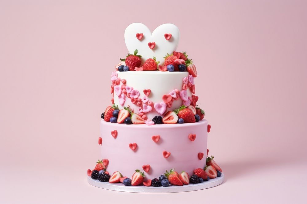 Hearts wedding cake fruit dessert.