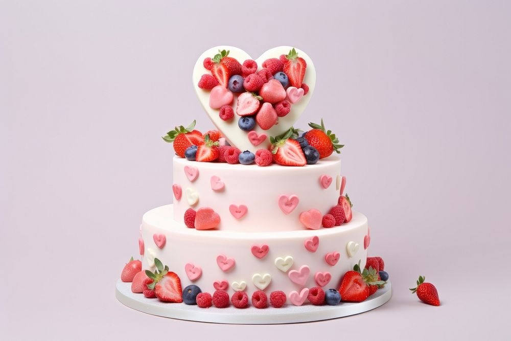 Hearts wedding cake fruit dessert.