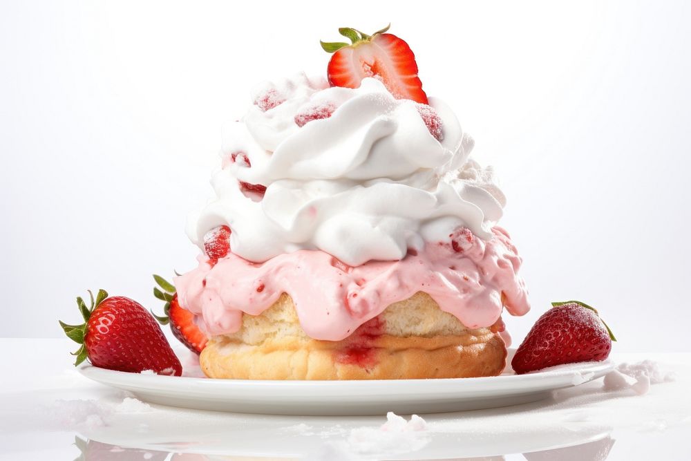 Strawberry ice cream Scones strawberry dessert whipped.