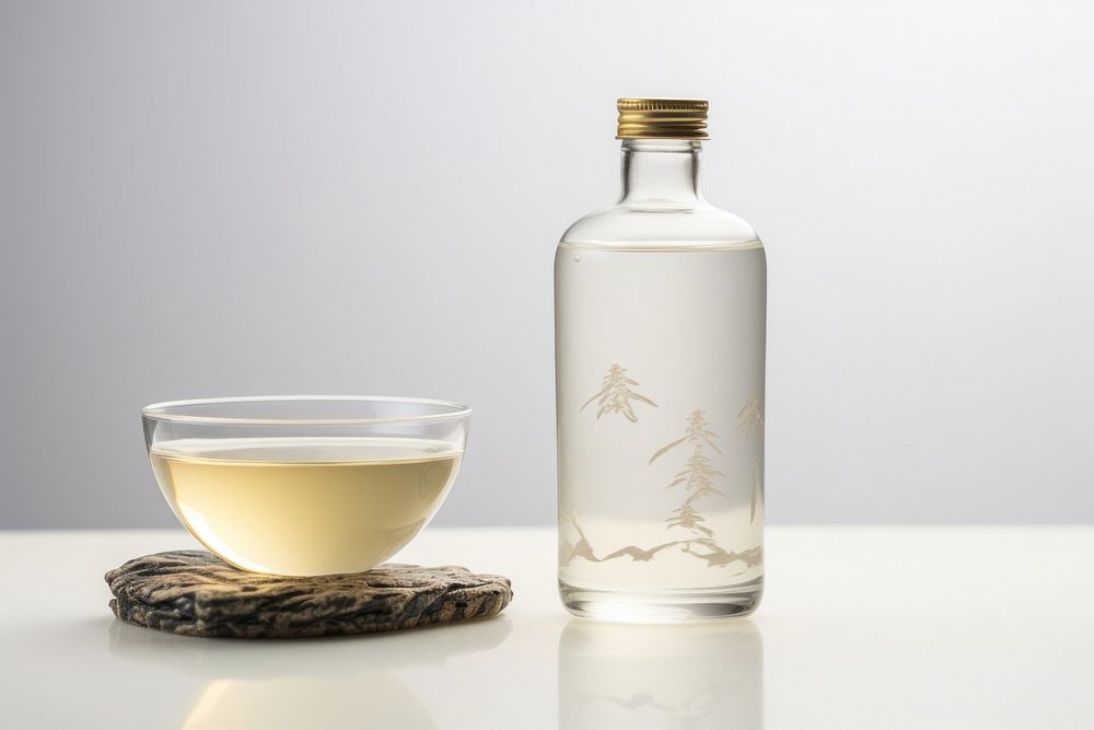 Sake glass drink refreshment.