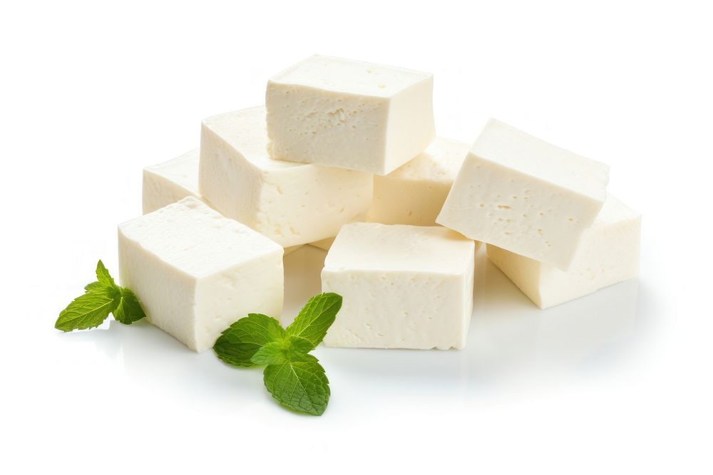 Tofu plant white herbs.