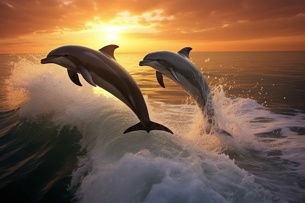 Dolphins outdoors jumping animal.