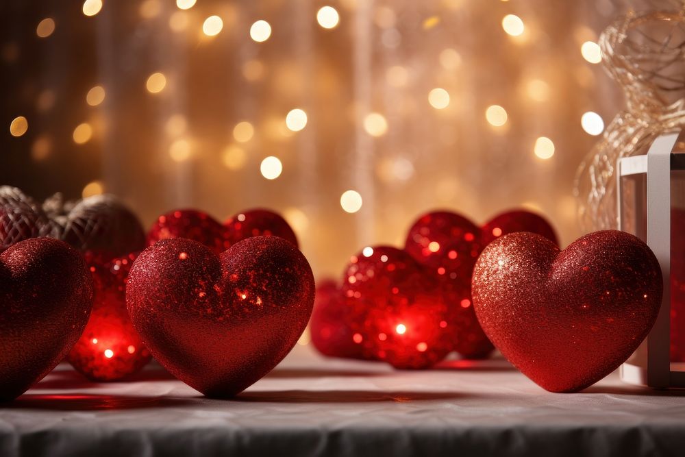 Heart theme in room christmas heart illuminated.