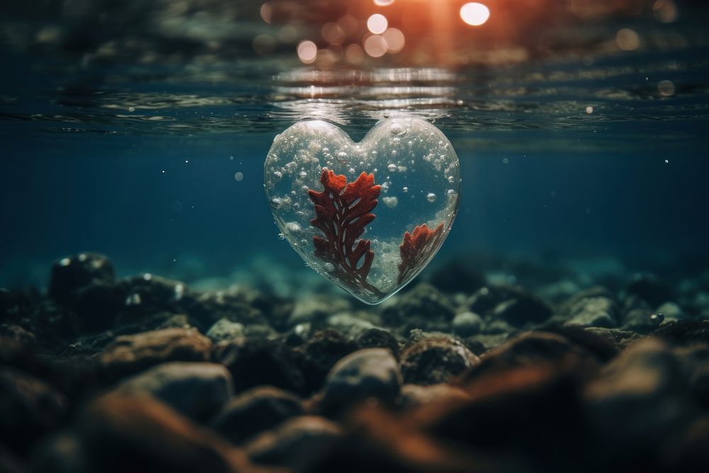 Heart underwater outdoors nature.