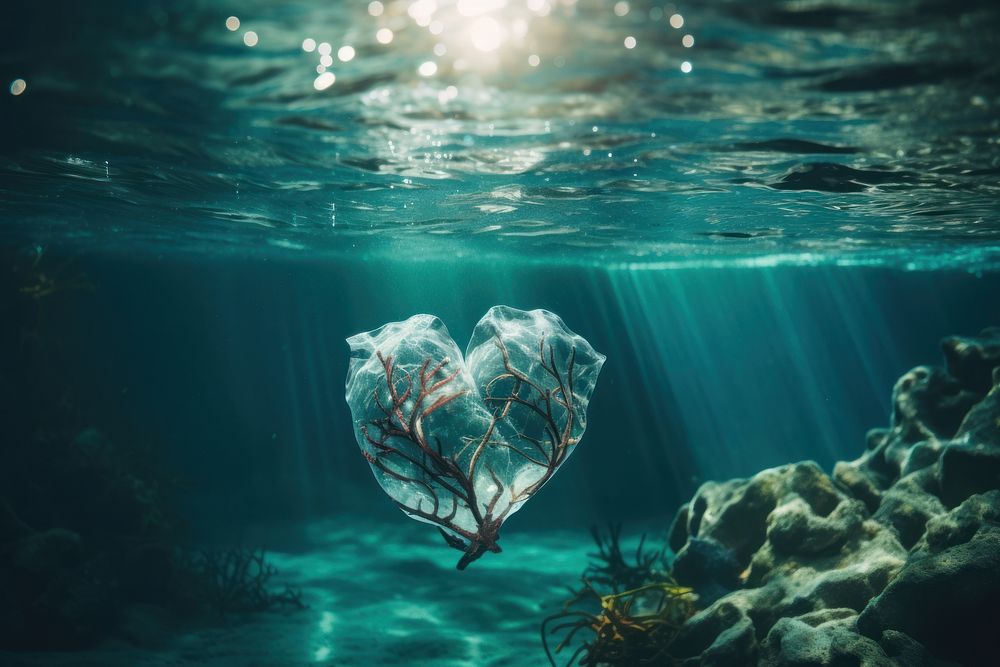 Heart underwater outdoors nature.