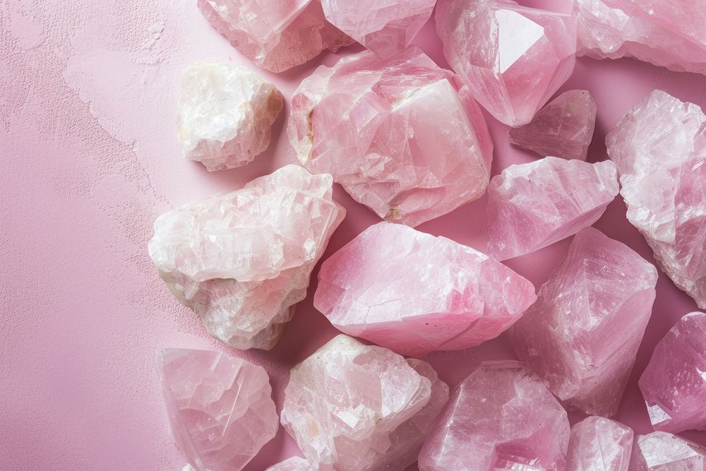 Pastel rose quartz backgrounds mineral crystal.