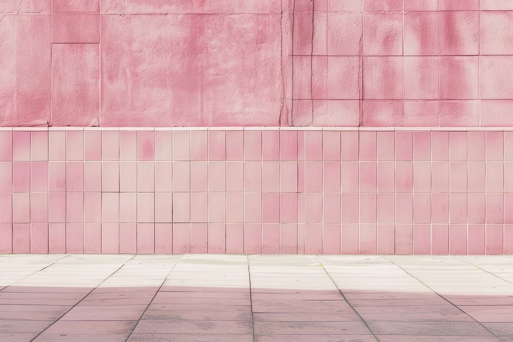 Pink tile wall architecture backgrounds.