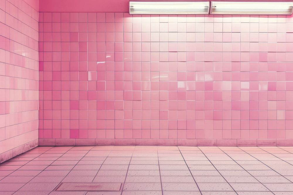 Pink tile wall architecture backgrounds.