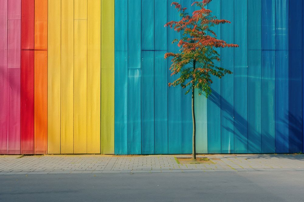 Rainbow wall city architecture.