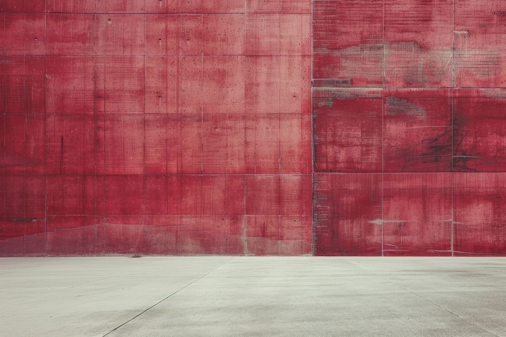 Red concrete wall architecture backgrounds flooring.