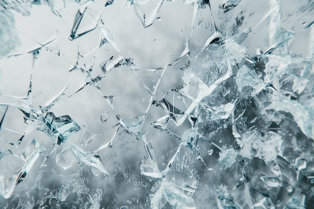 Shattered glass texture backgrounds crystal snow.