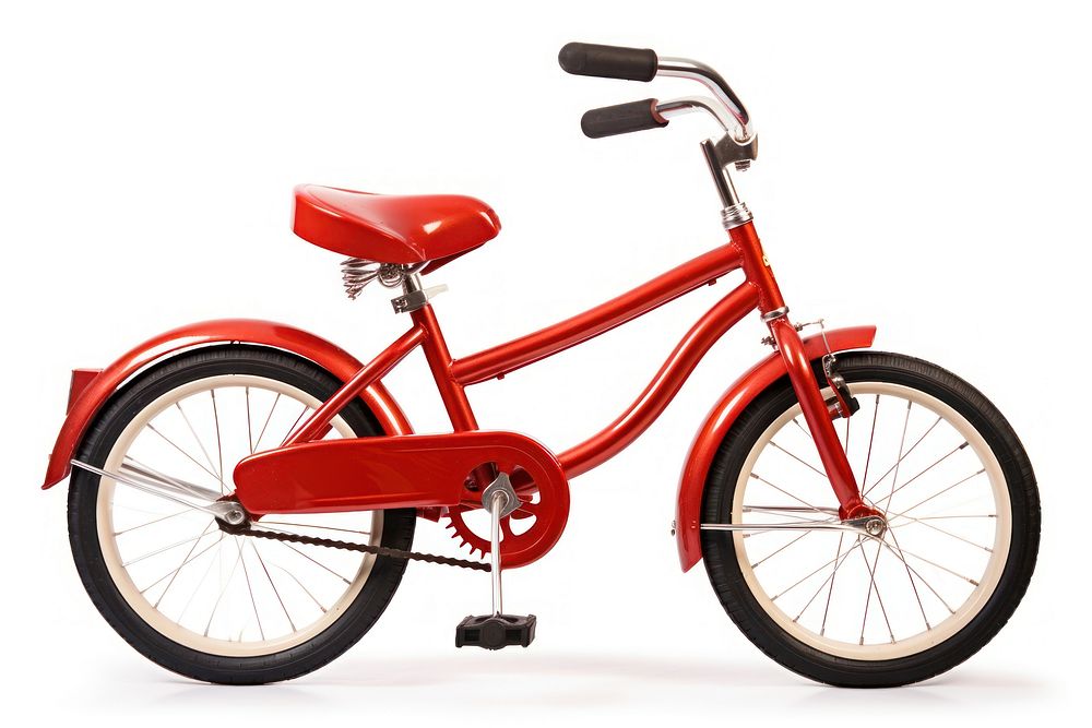 Kid red bicycle tricycle vehicle wheel.