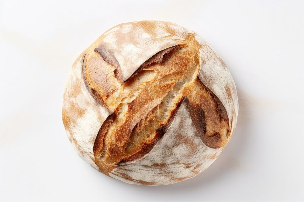 Sourdough bread food white background viennoiserie.