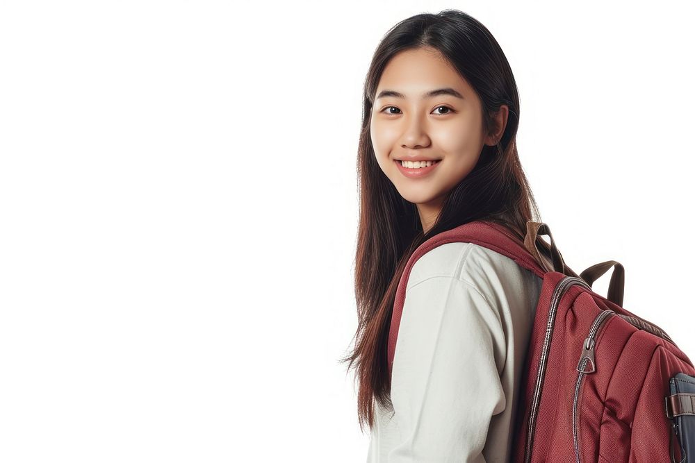 Student backpack adult smile.