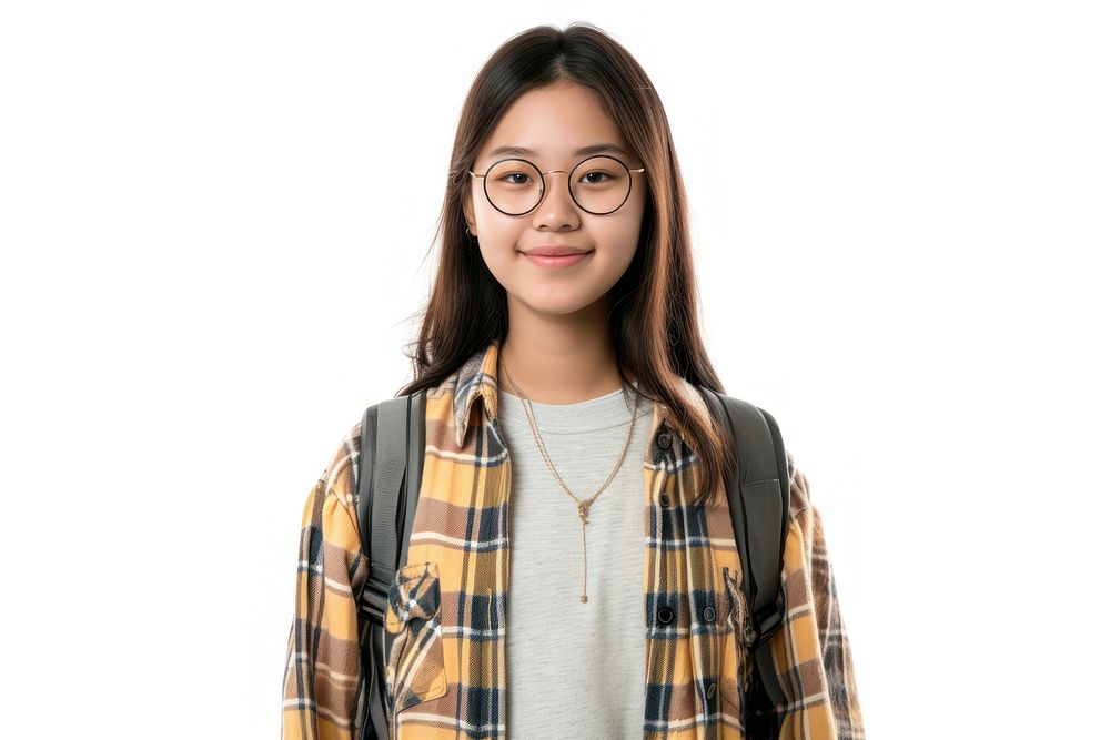 Student portrait glasses adult.