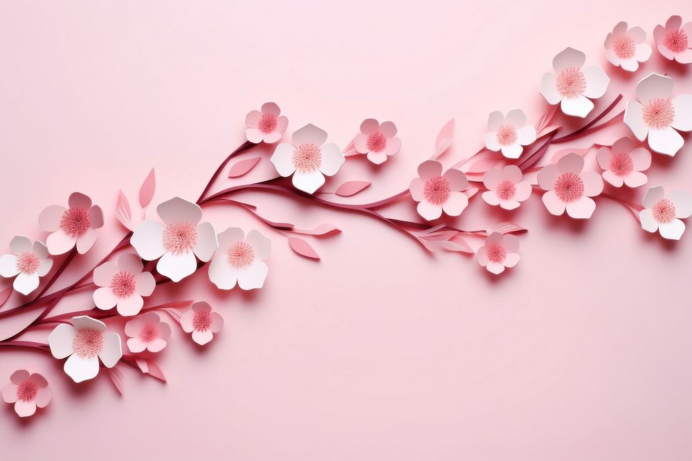 Sakura floral border blossom flower petal.