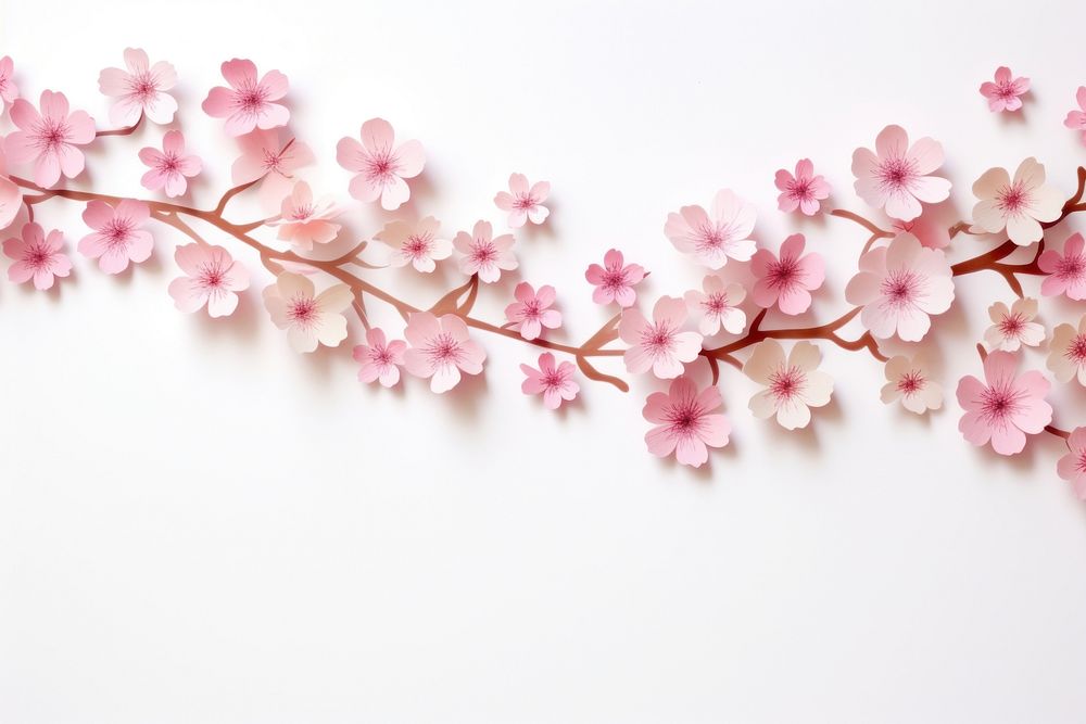 Sakura floral border blossom flower petal.