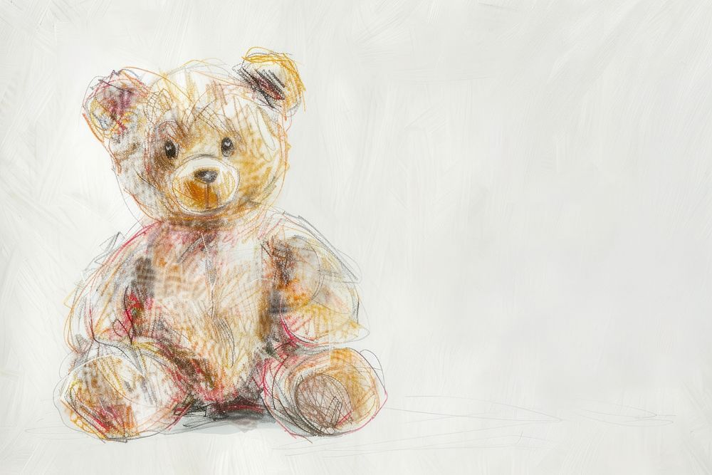 Teddy bear drawing sketch mammal.