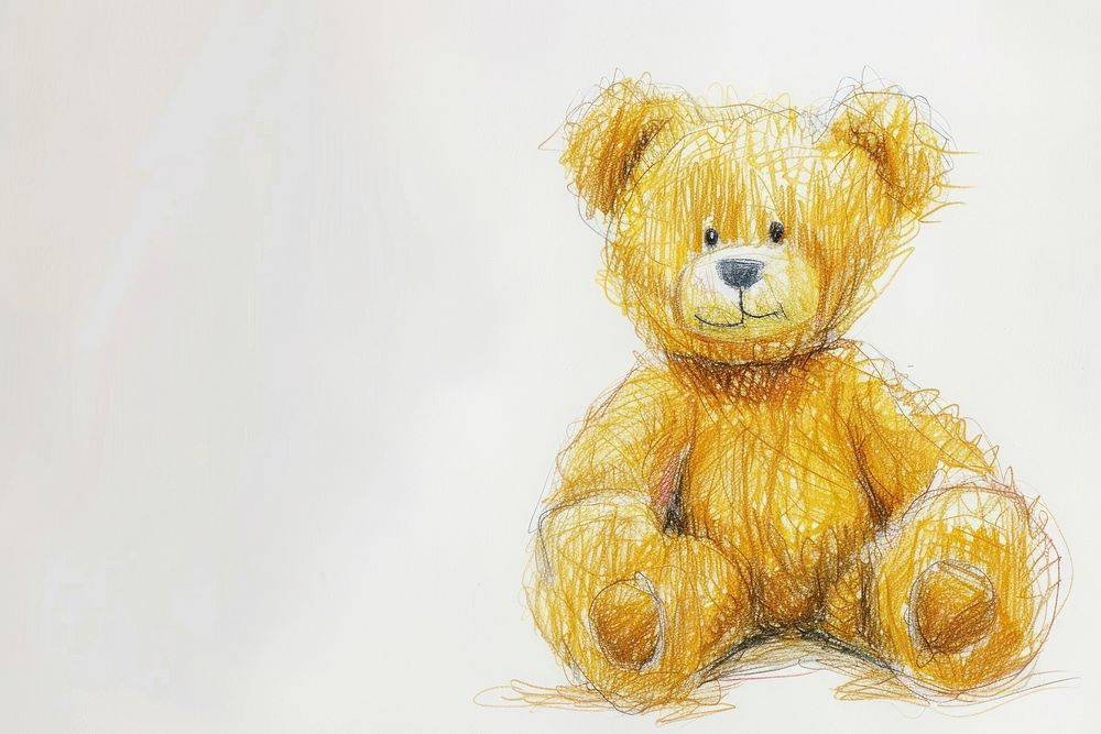 Teddy bear drawing toy representation.