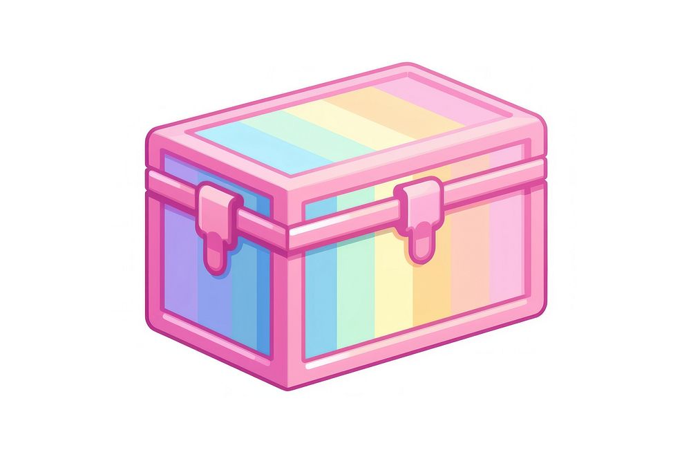 Treasure box pixel white background container letterbox.