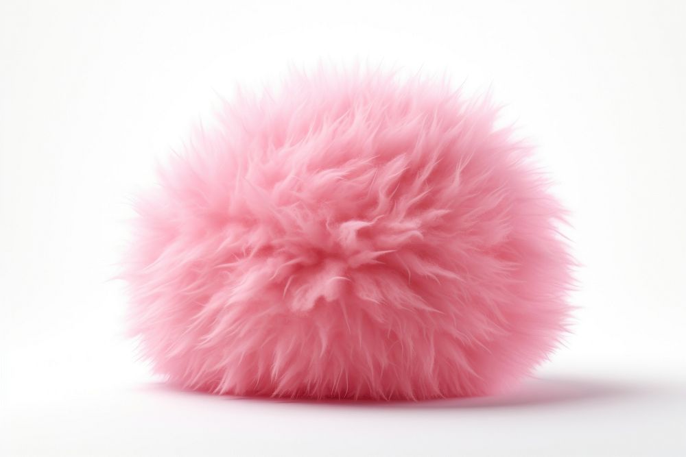 Pink fur white background softness.
