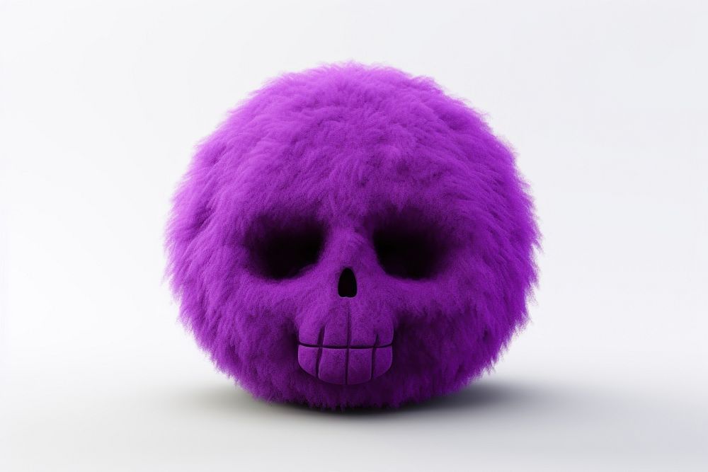 Skull purple plush toy.
