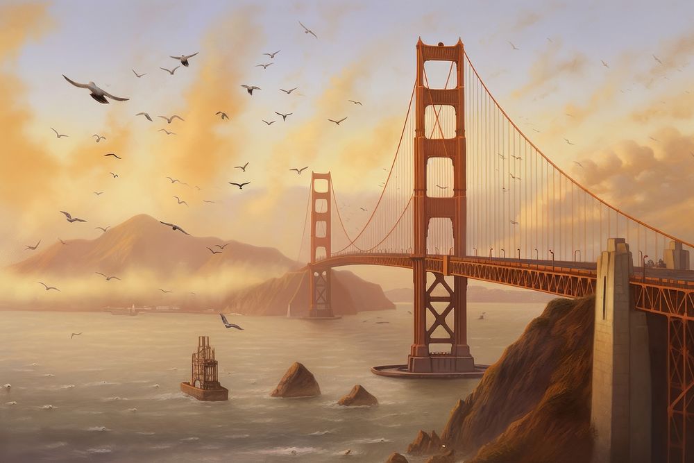 Golden Gate Bridge bridge outdoors fog.