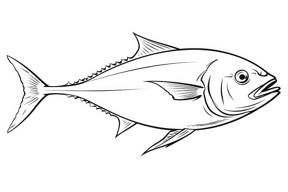 Tuna sketch animal fish.