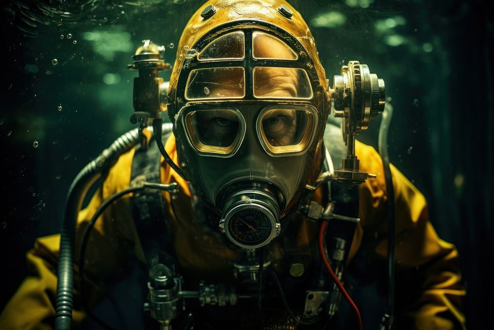 Underwater photo of aquanaut adult protection divemaster.