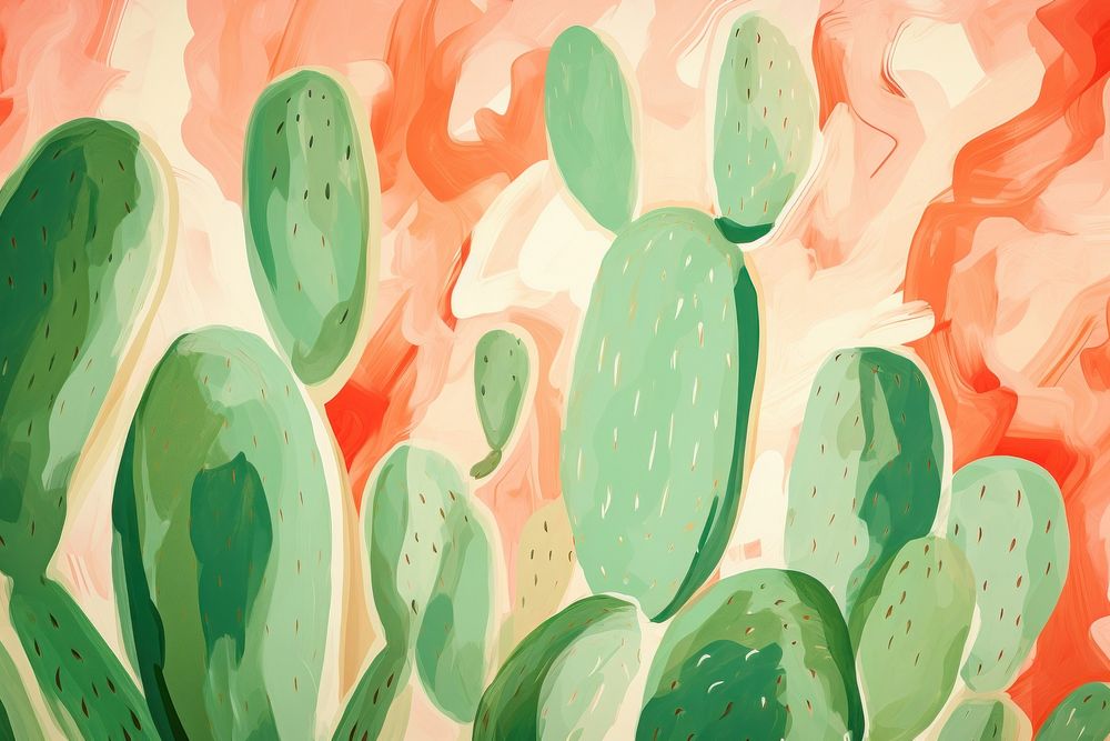 Cactus backgrounds abstract painting.
