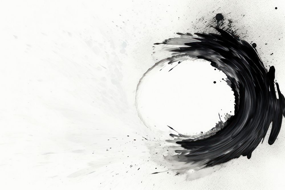 Black and white shape circle abstract drawing sketch.