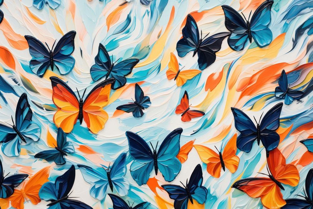 Butterflies backgrounds painting pattern.