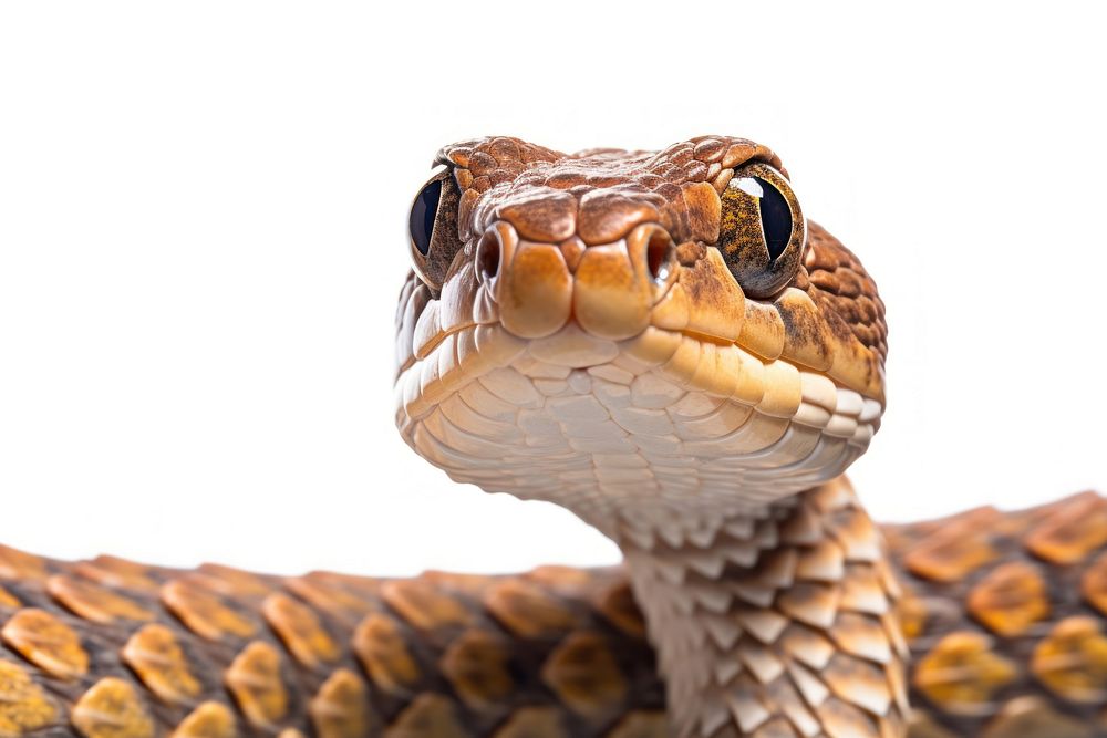 Snake looking confused reptile animal white background.