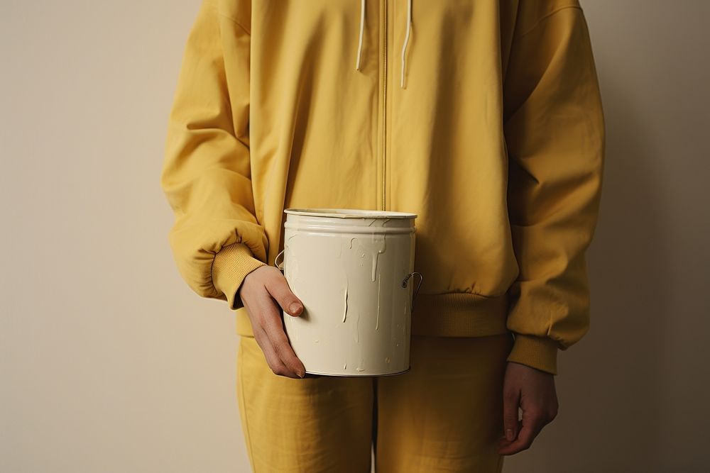 Photography of Person holding paint can person adult midsection.