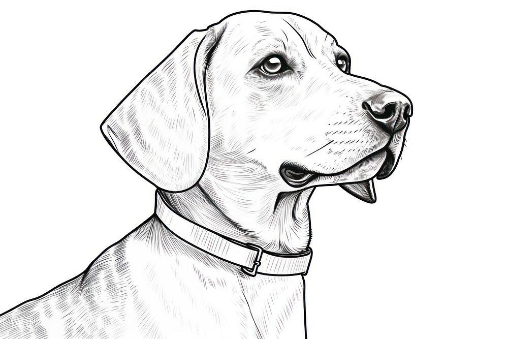 Beagle sketch drawing animal.