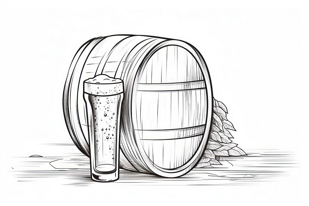 Beer sketch drawing refreshment.