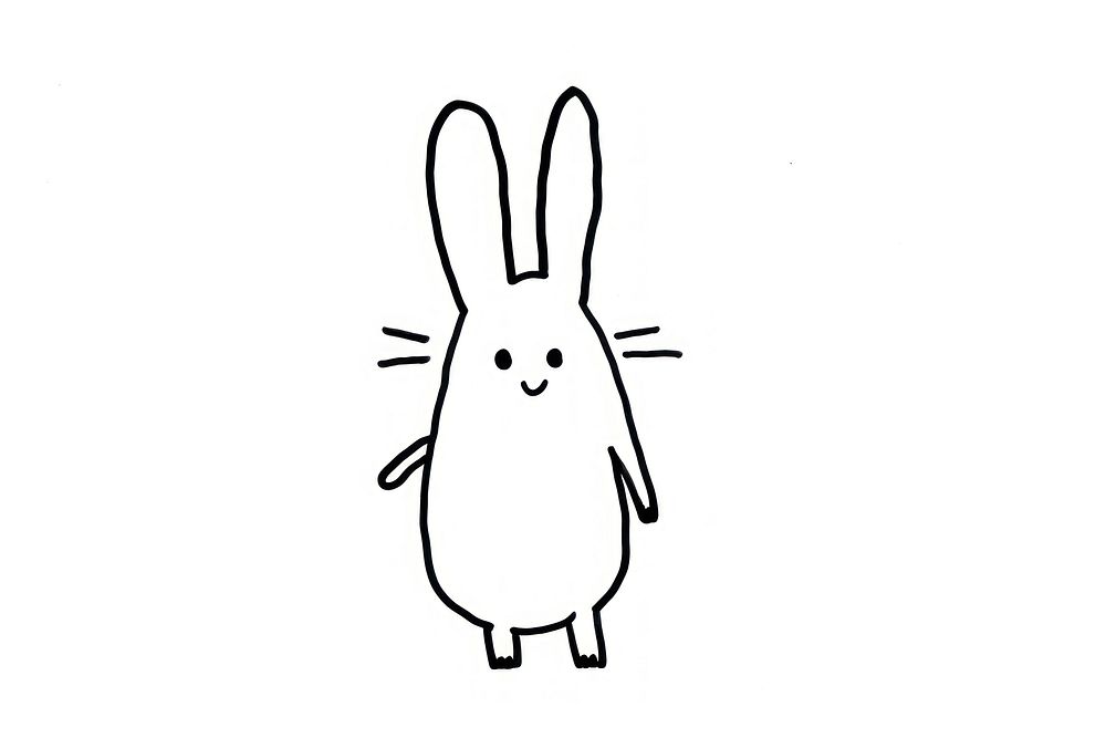 Bunny outline rodent animal.