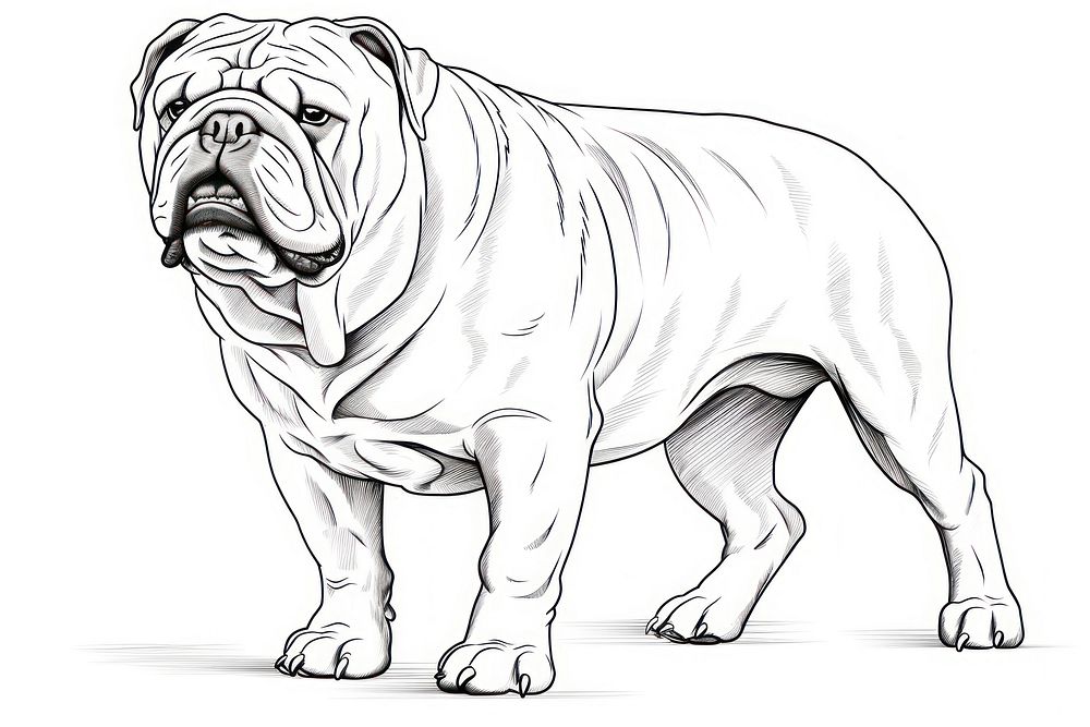 Bulldog bulldog sketch drawing.