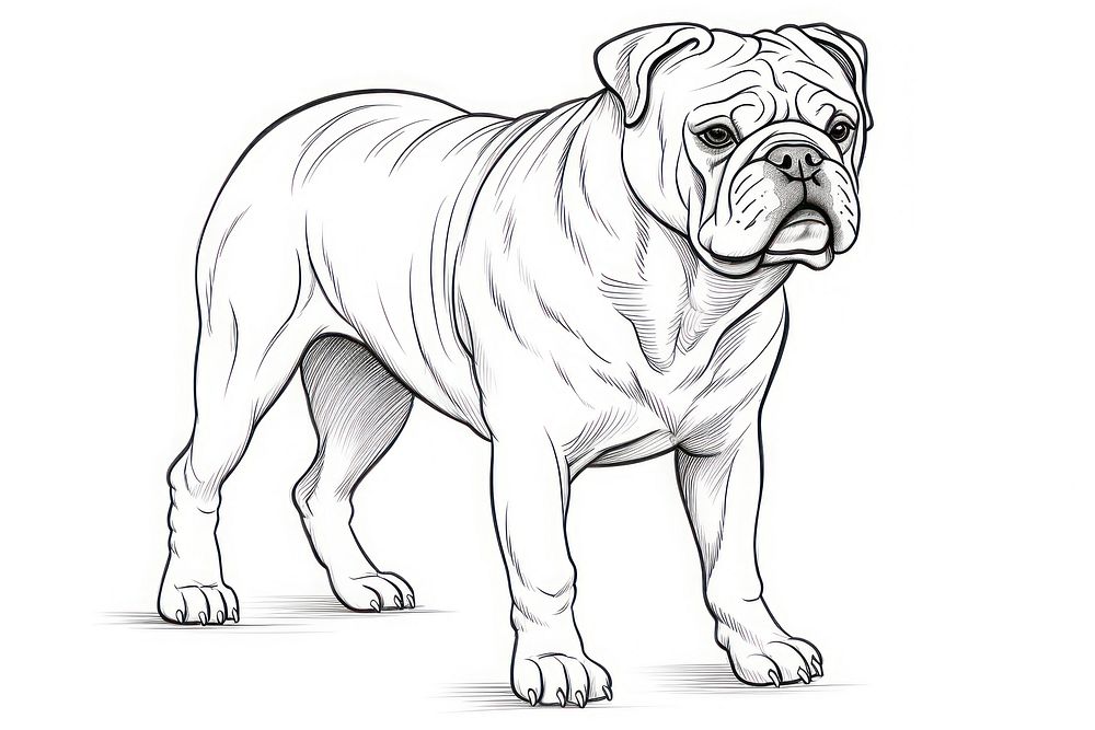 Bulldog bulldog sketch drawing.