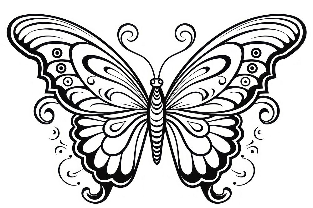 Butterfly sketch butterfly pattern.