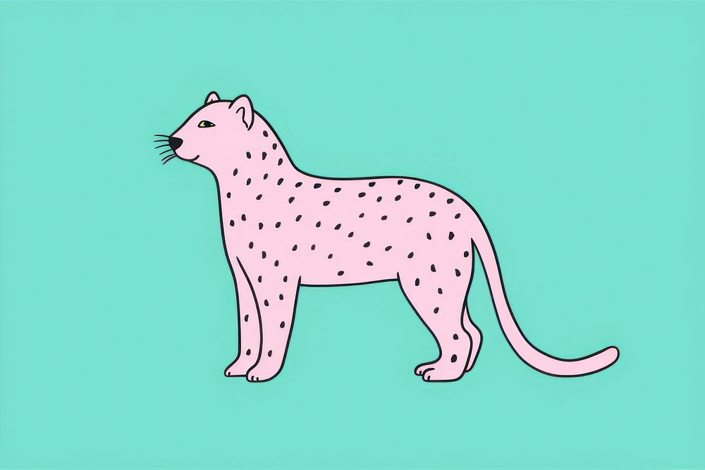 Leopard cheetah cartoon animal.