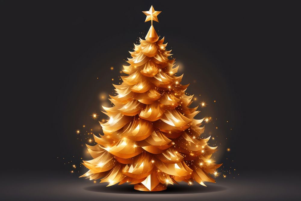 Christmas tree on transparent background christmas celebration decoration.