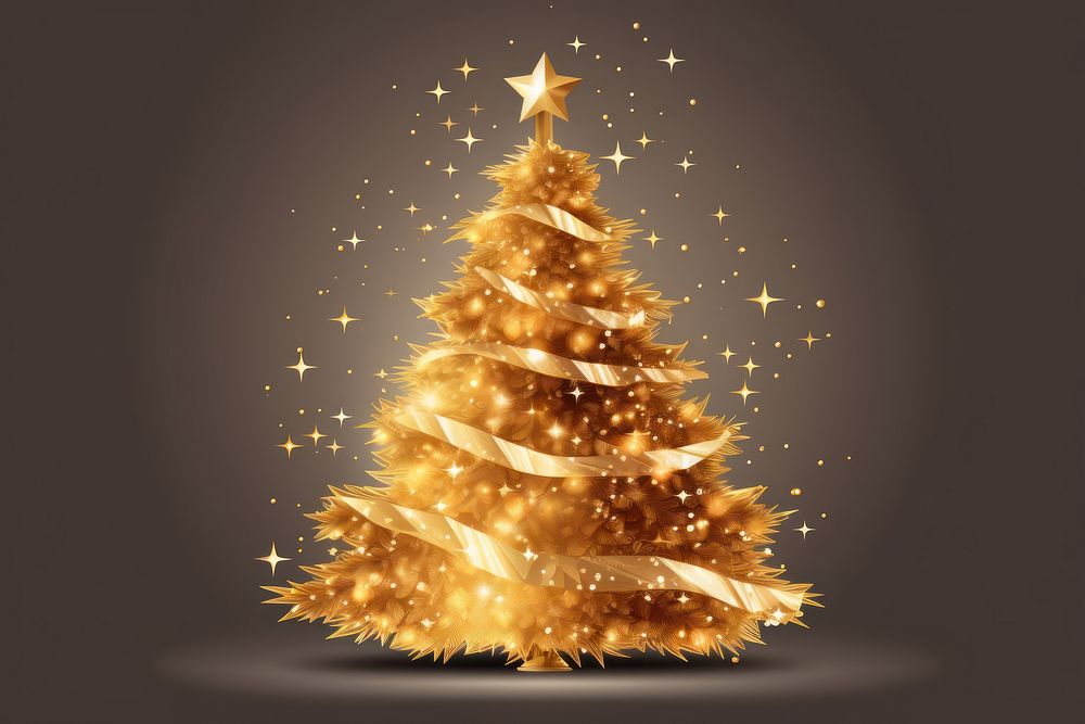 Christmas tree on transparent background christmas celebration decoration.