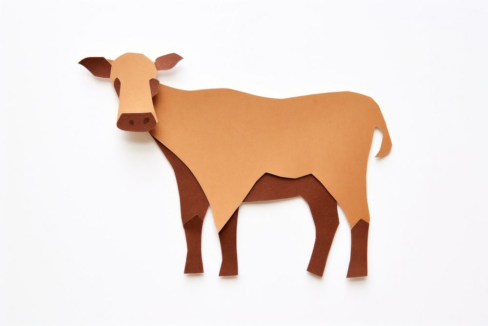 Cow brown minimal livestock mammal animal.