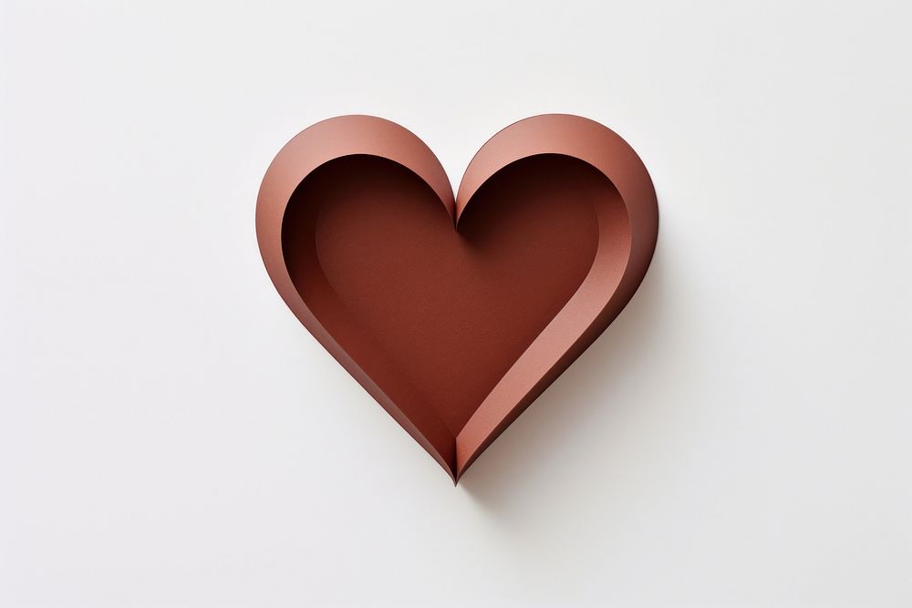 Chocolate heart Flat circle symbol shape.