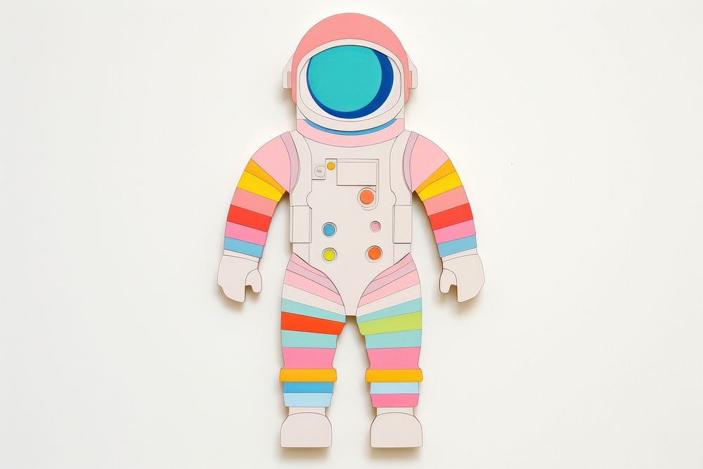 Astronaut pastel minimal representation creativity standing.